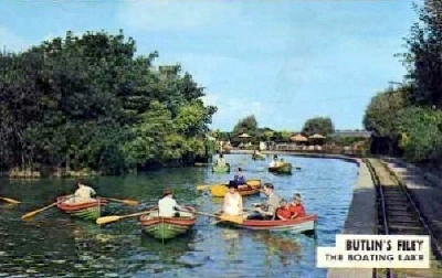 BUTLINS FILEY BOATING LAKE and TRAIN TRACK