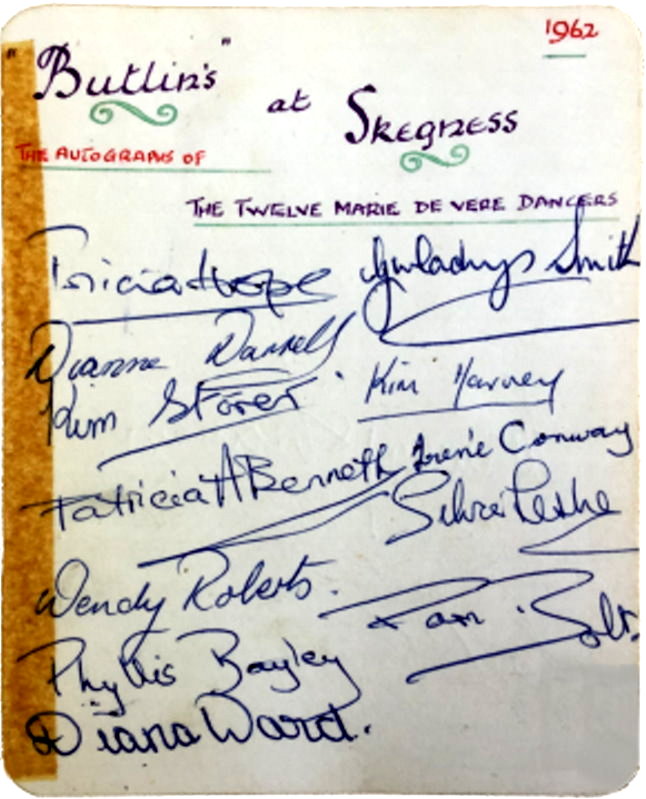 Skegness 1962 De Vere Dancers at Redcoats Reunited